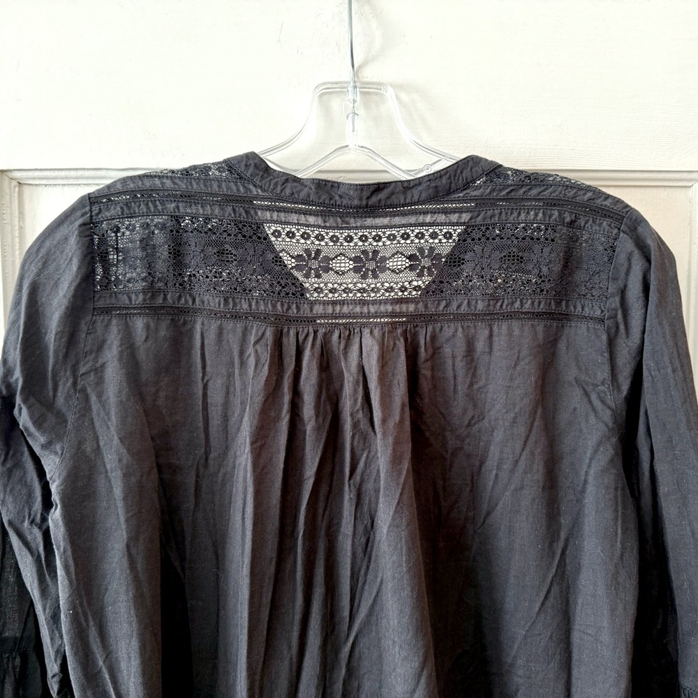 Velvet by Graham & Spencer | Black Lace Boho Tiered Dress S - Picture 6 of 8